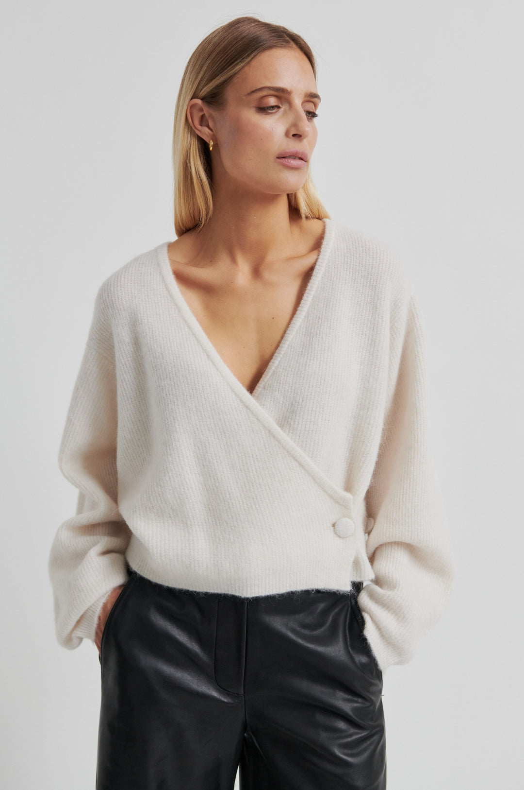 Gabby Wrap Knit, Soft Beige