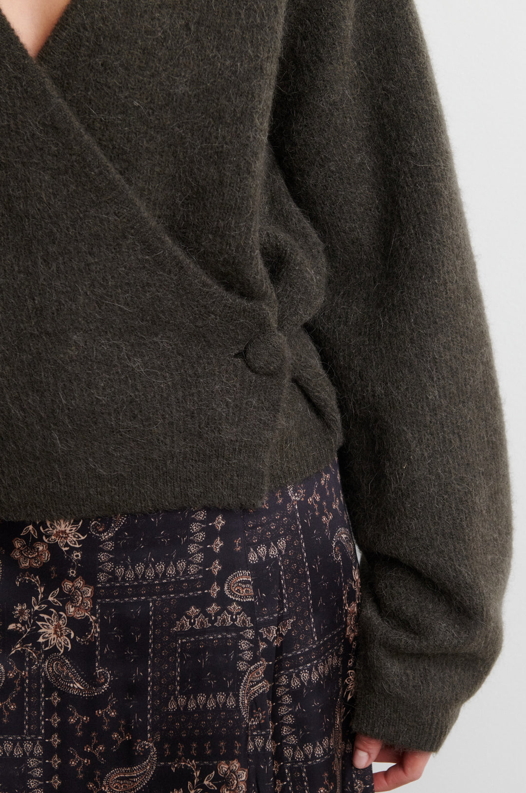 Gabby Wrap Knit - Black Olive