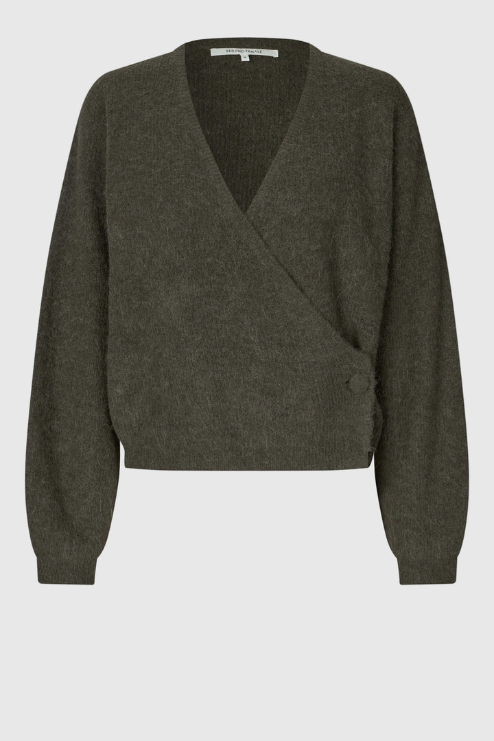 Gabby Wrap Knit - Black Olive