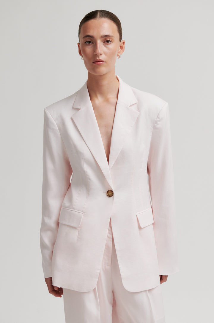 Refined Fitted Blazer, Crystal Pink