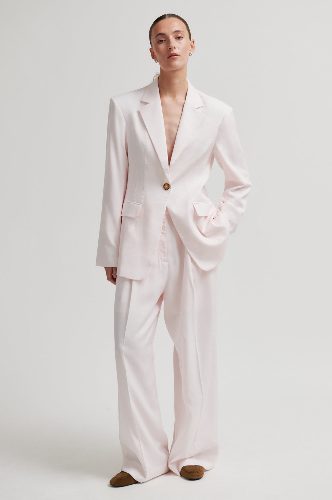 Refined Fitted Blazer, Crystal Pink