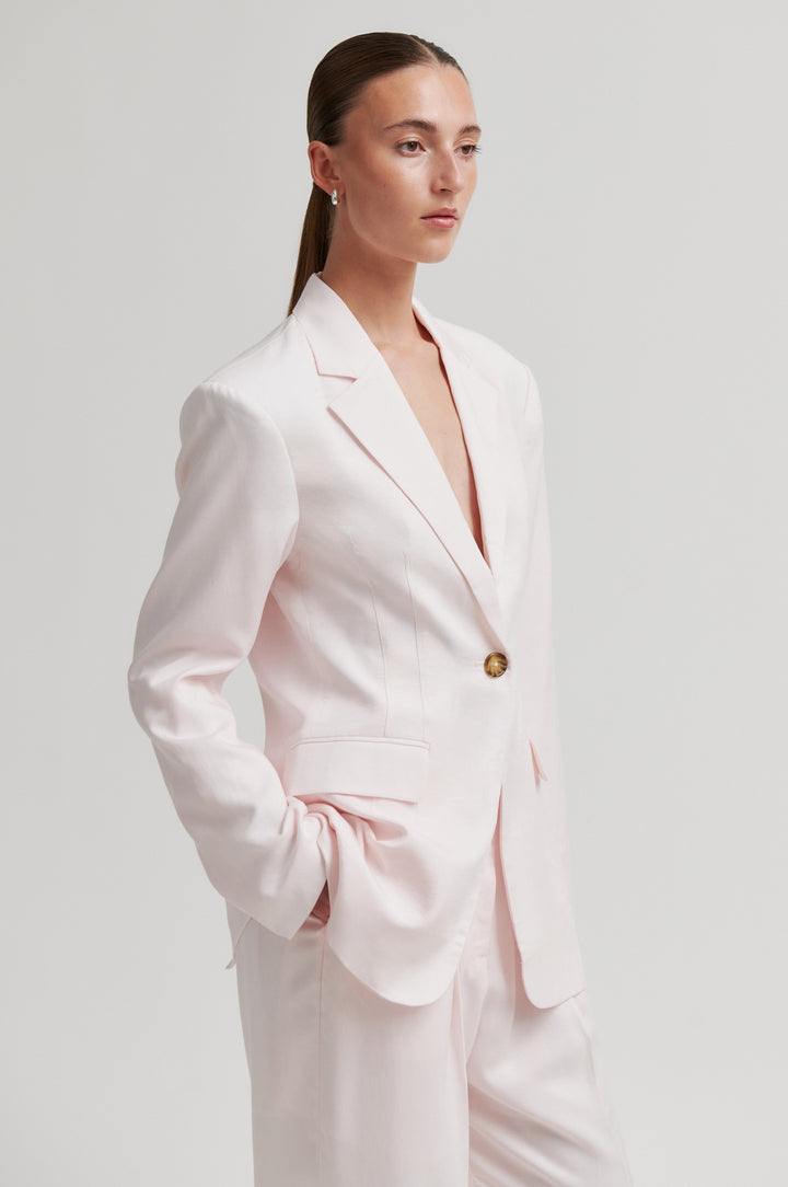 Refined Fitted Blazer, Crystal Pink
