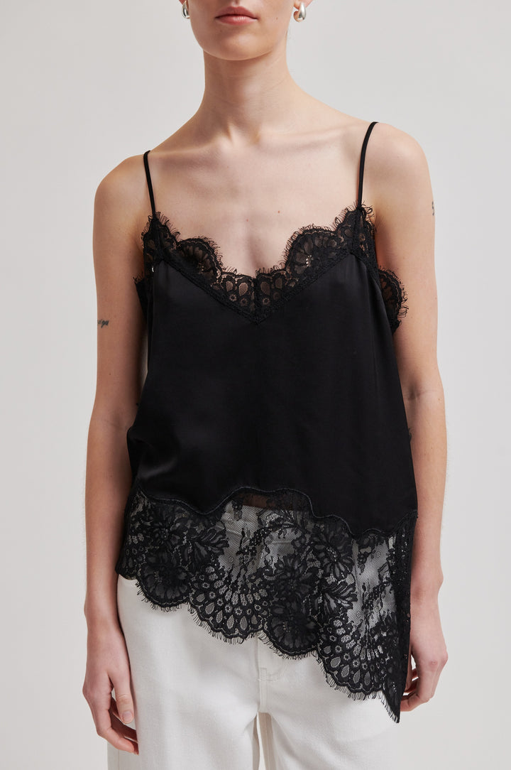 Wilina Strap Top, Black