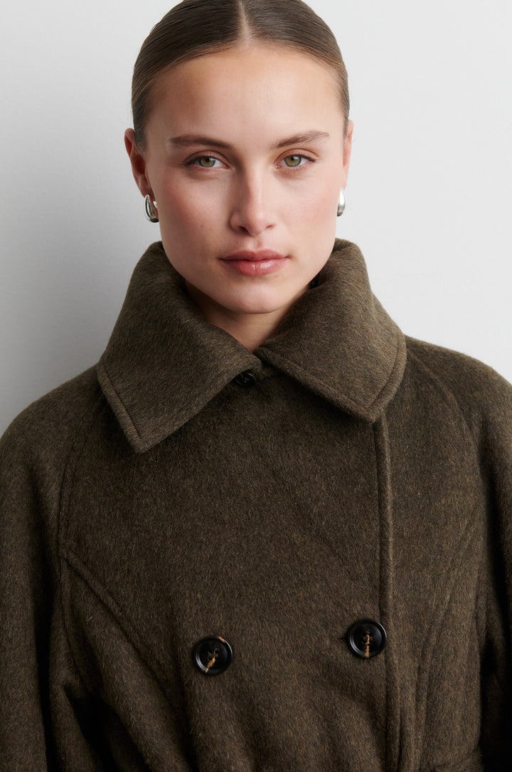 Agola Belt Jacket - Black Olive