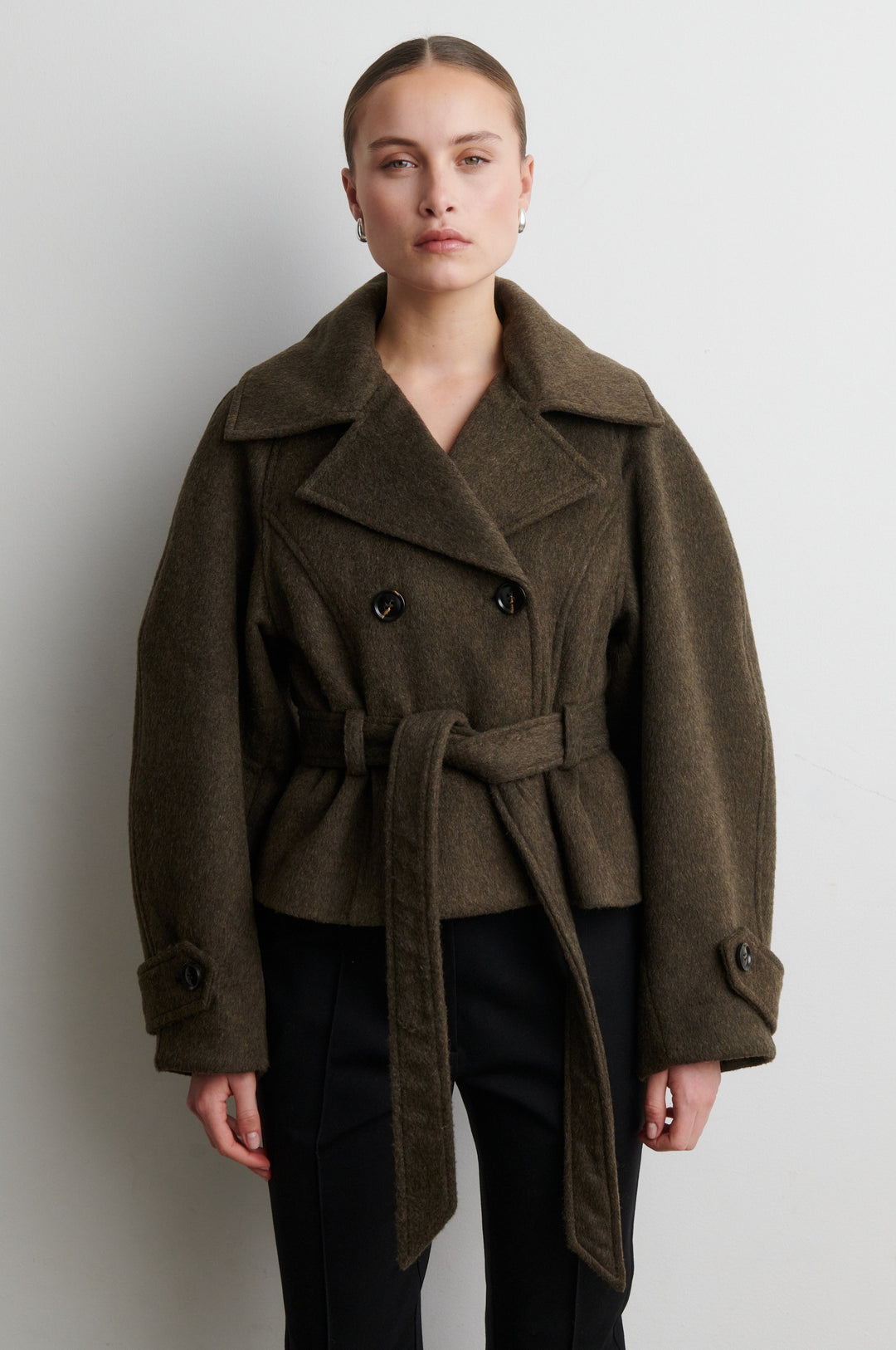Agola Belt Jacket - Black Olive
