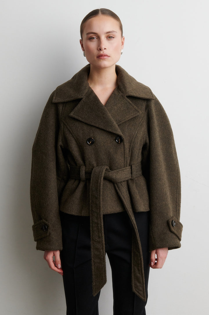 Agola Belt Jacket - Black Olive