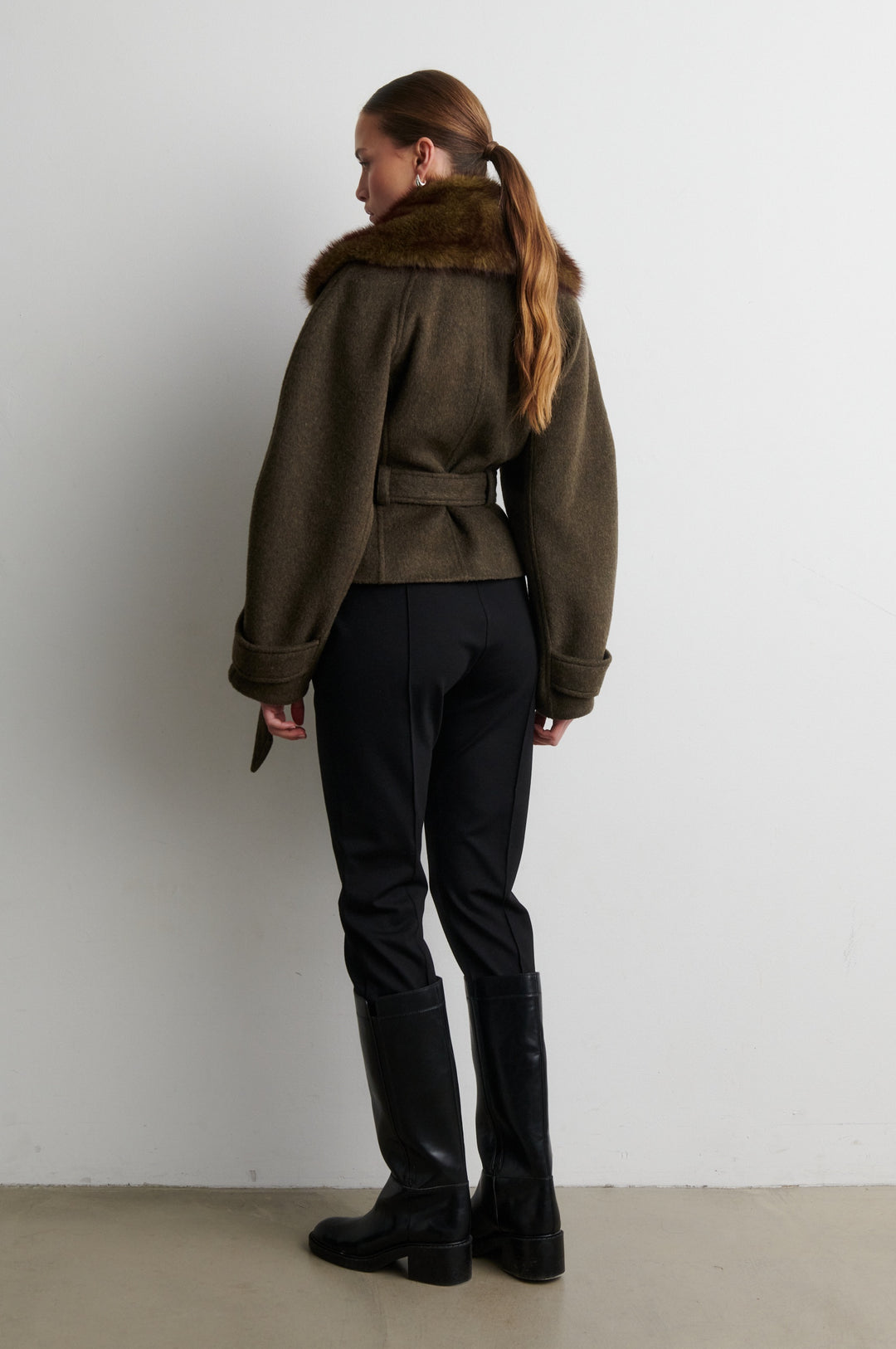 Agola Belt Jacket - Black Olive