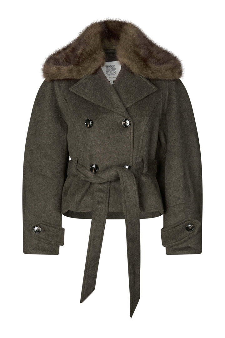 Agola Belt Jacket - Black Olive
