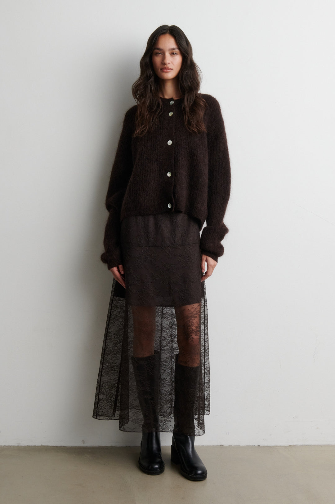 Sybell Lace Skirt - Brown
