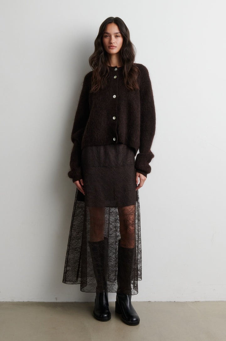 Sybell Lace Skirt - Brown