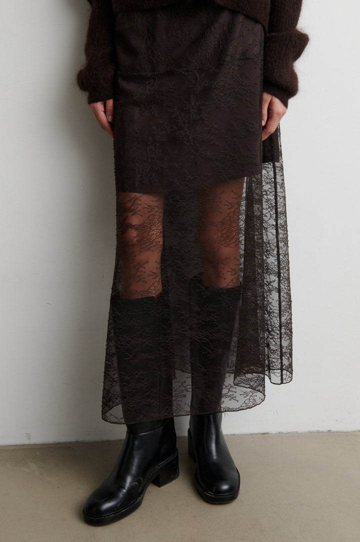 Sybell Lace Skirt - Brown