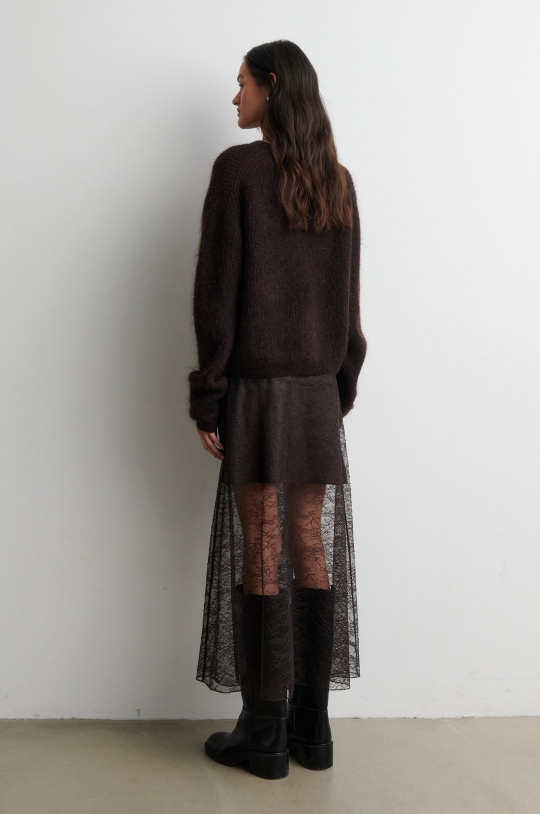 Sybell Lace Skirt - Brown