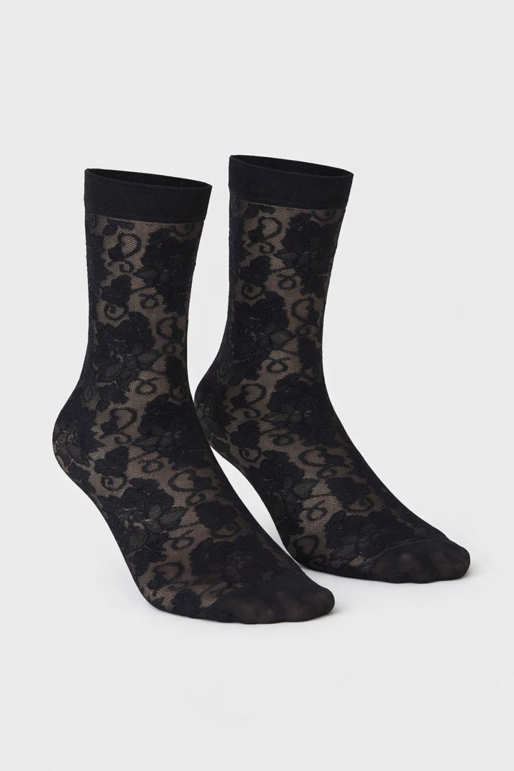 Lily Lace Socks, Black