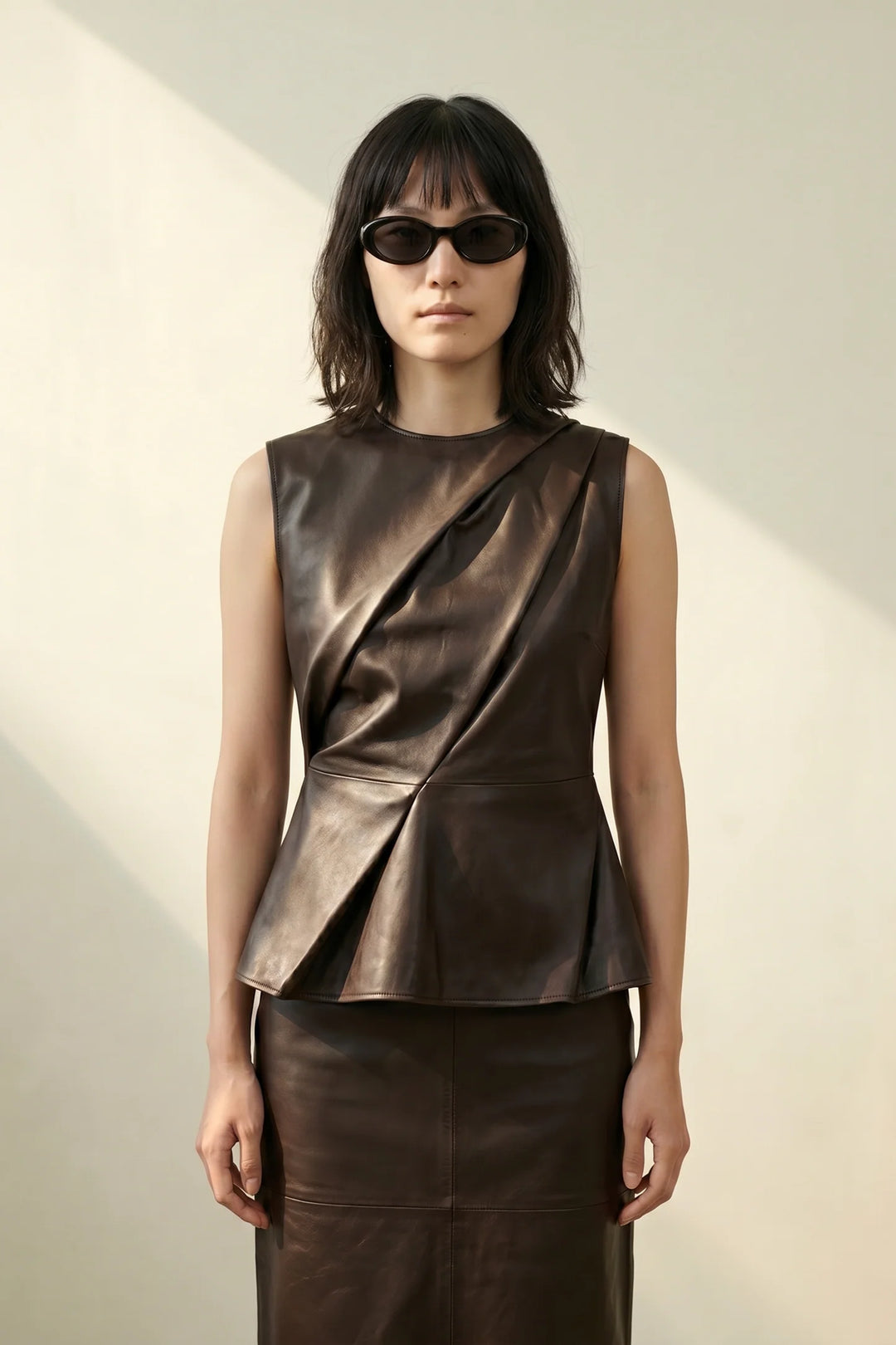 Lily Leather Drape Top - FORPÖNTUN