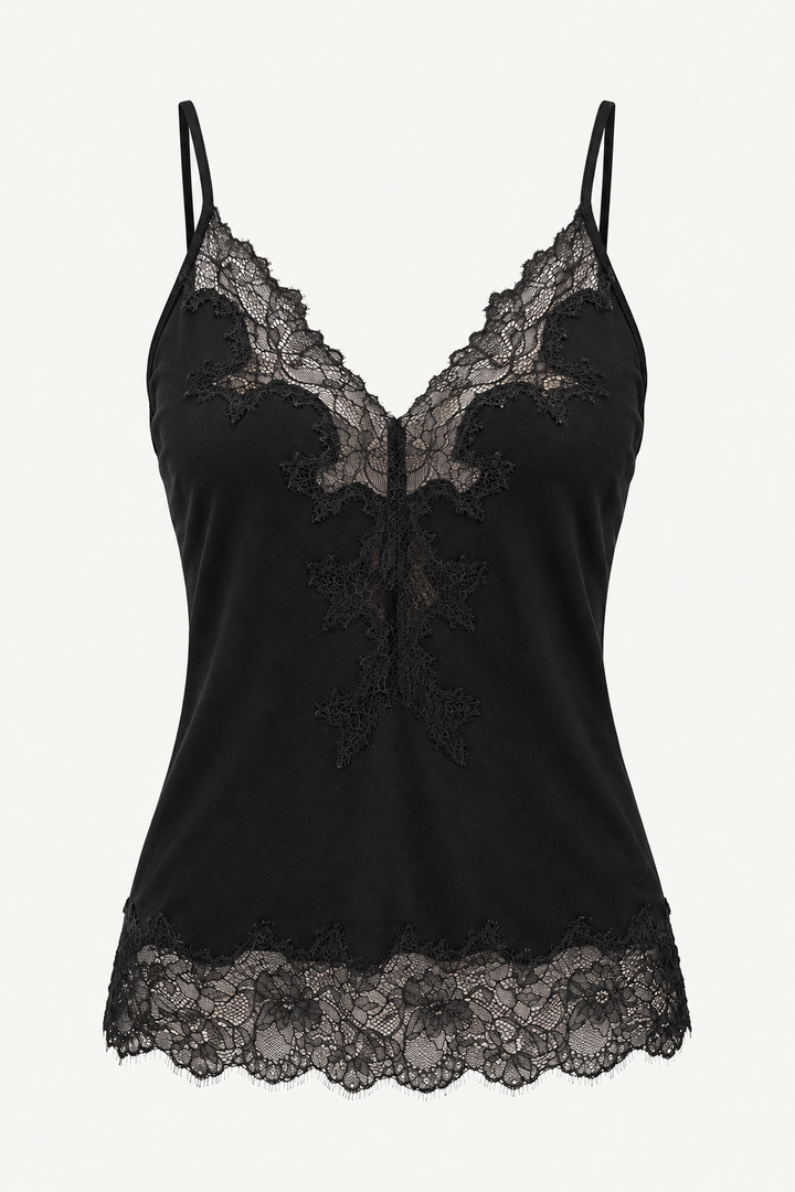 Silk Cami Romance - Black