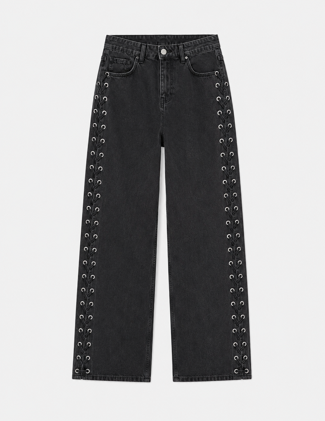 Kenzie Lace Jeans - Washed Black