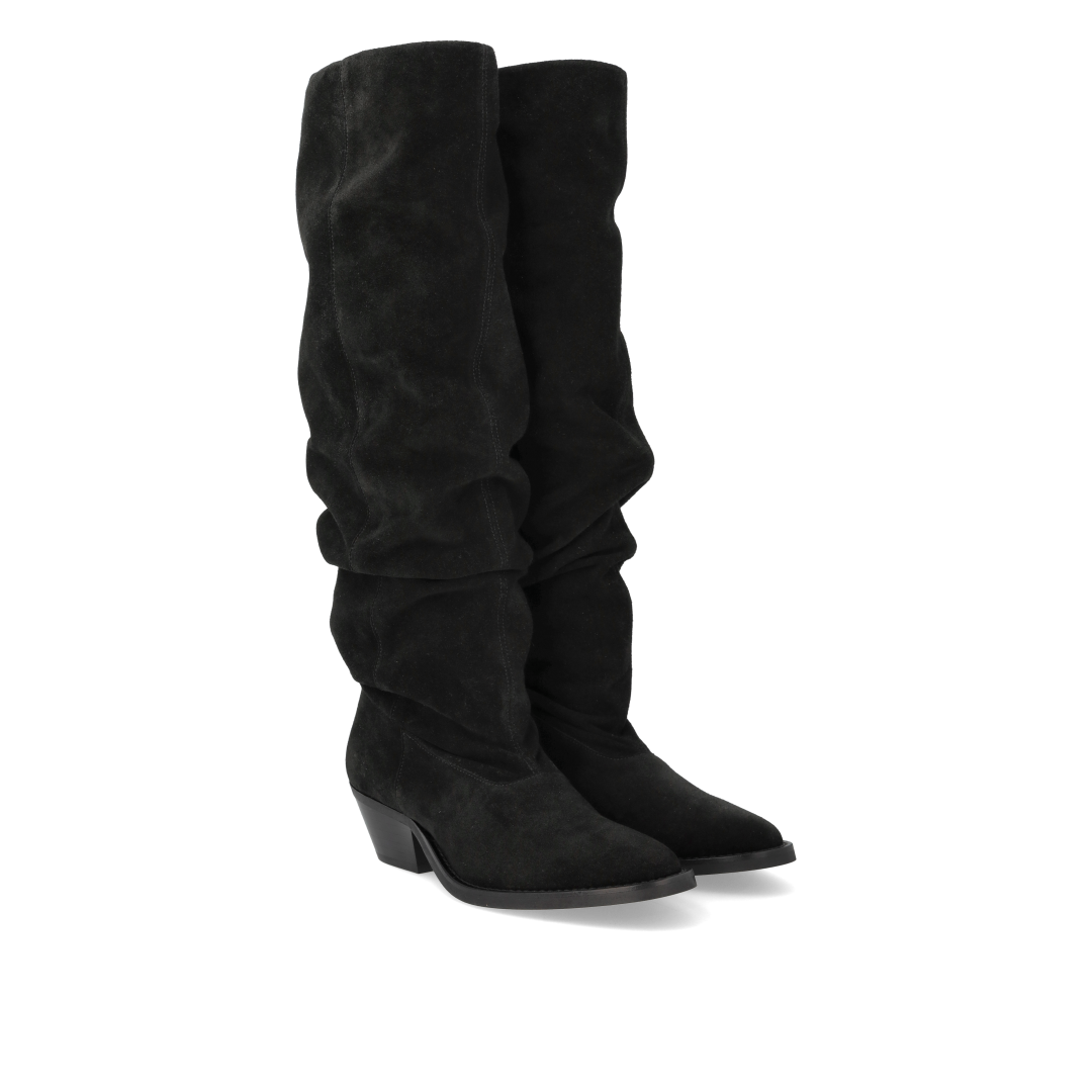 Longshafted Wrinkle Boot, Black
