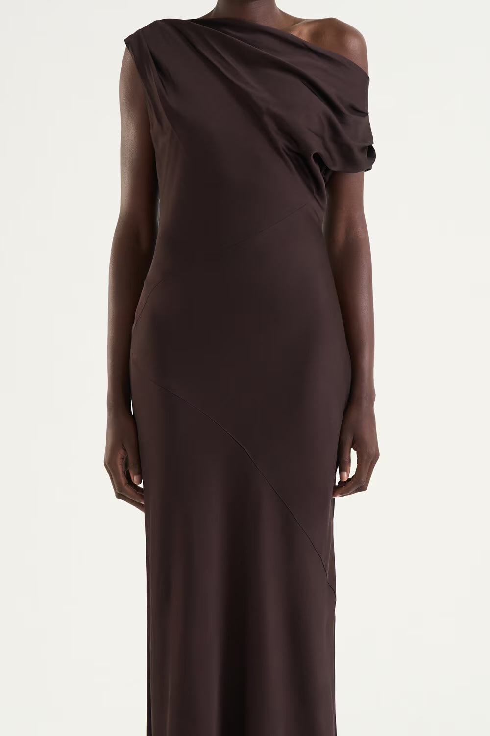 Vanessa Satin Dress - Mocha