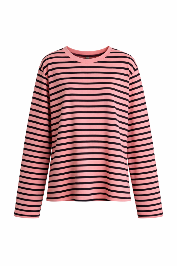 Nete Boii O-Neck Tee, Stripe Pink/Black
