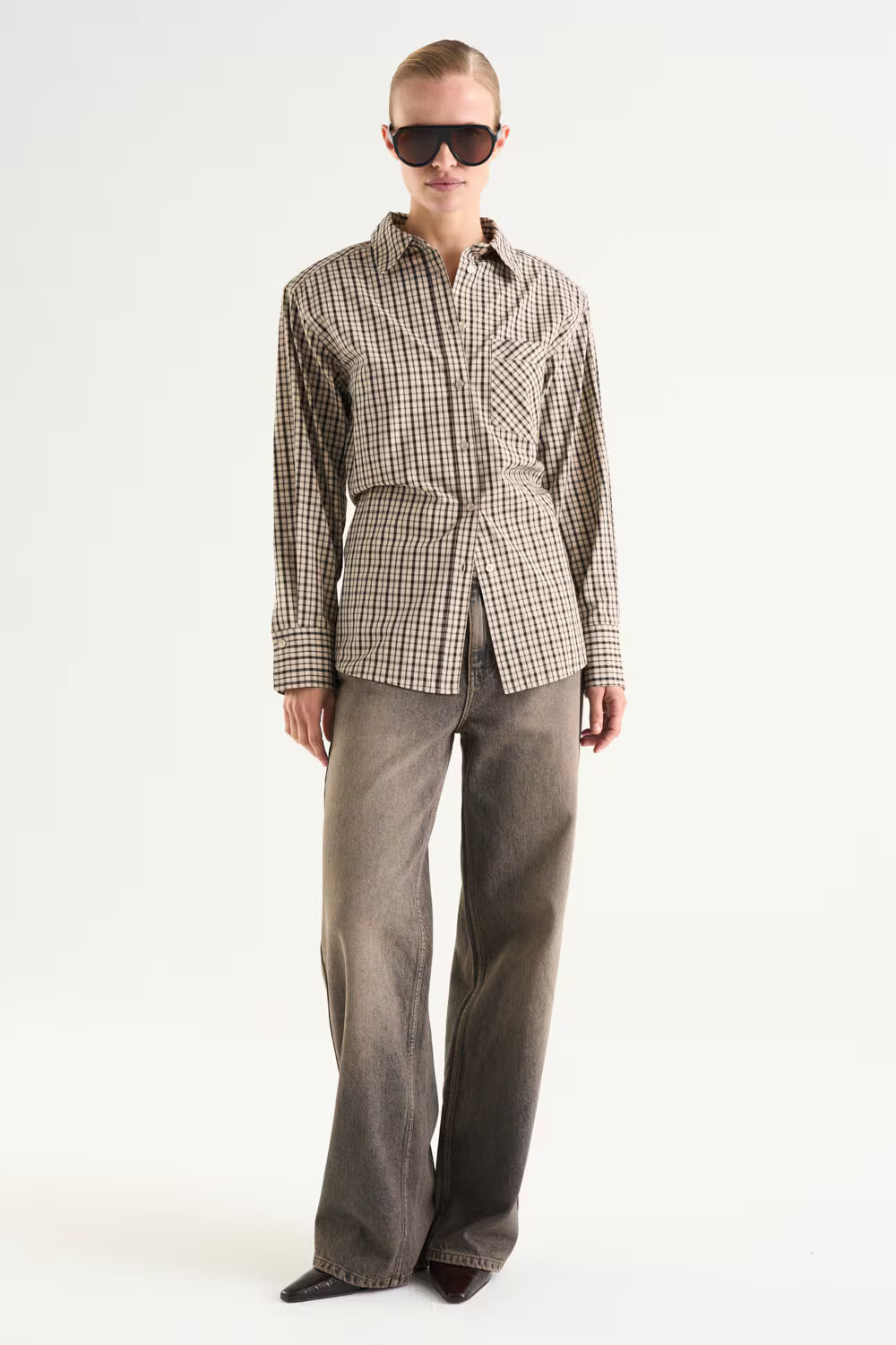 Juniella Shirt - Beige Check