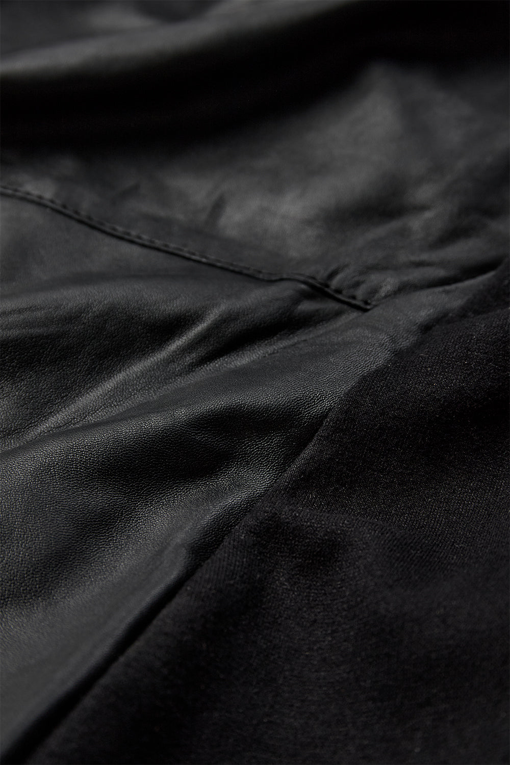 Lily Leather Drape Top - Black