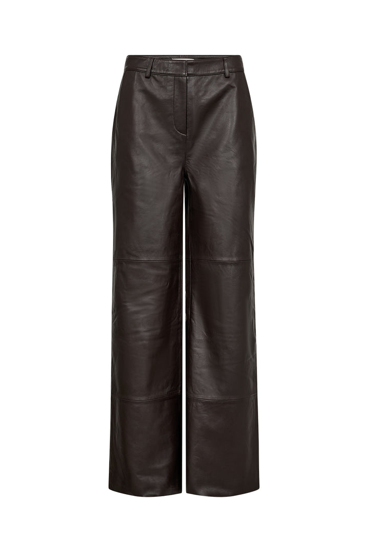 Lily Leather Pant - Espresso Brown