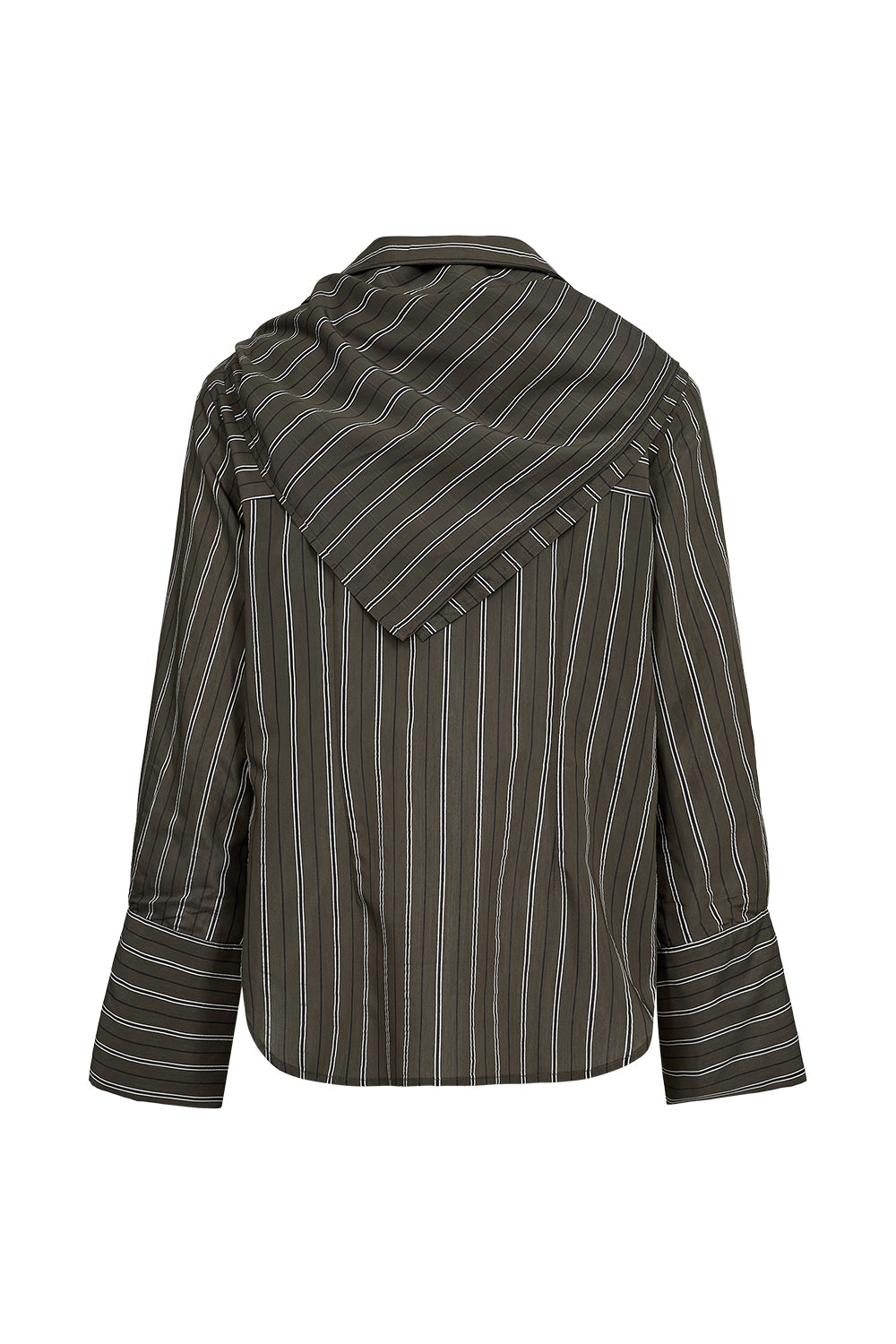 Gwen Scarf Shirt Stunning Stripe - Hunter Green