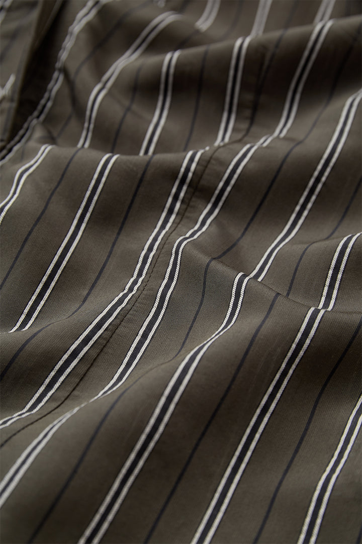 Gwen Scarf Shirt Stunning Stripe - Hunter Green