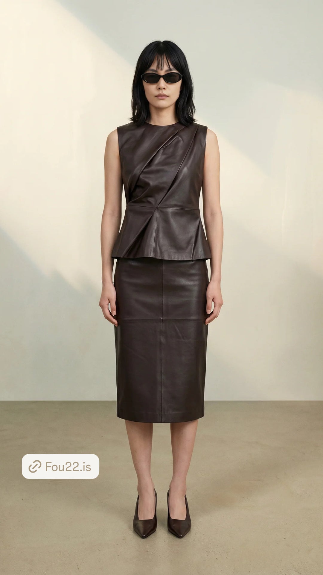 Lily Leather Drape Top - FORPÖNTUN