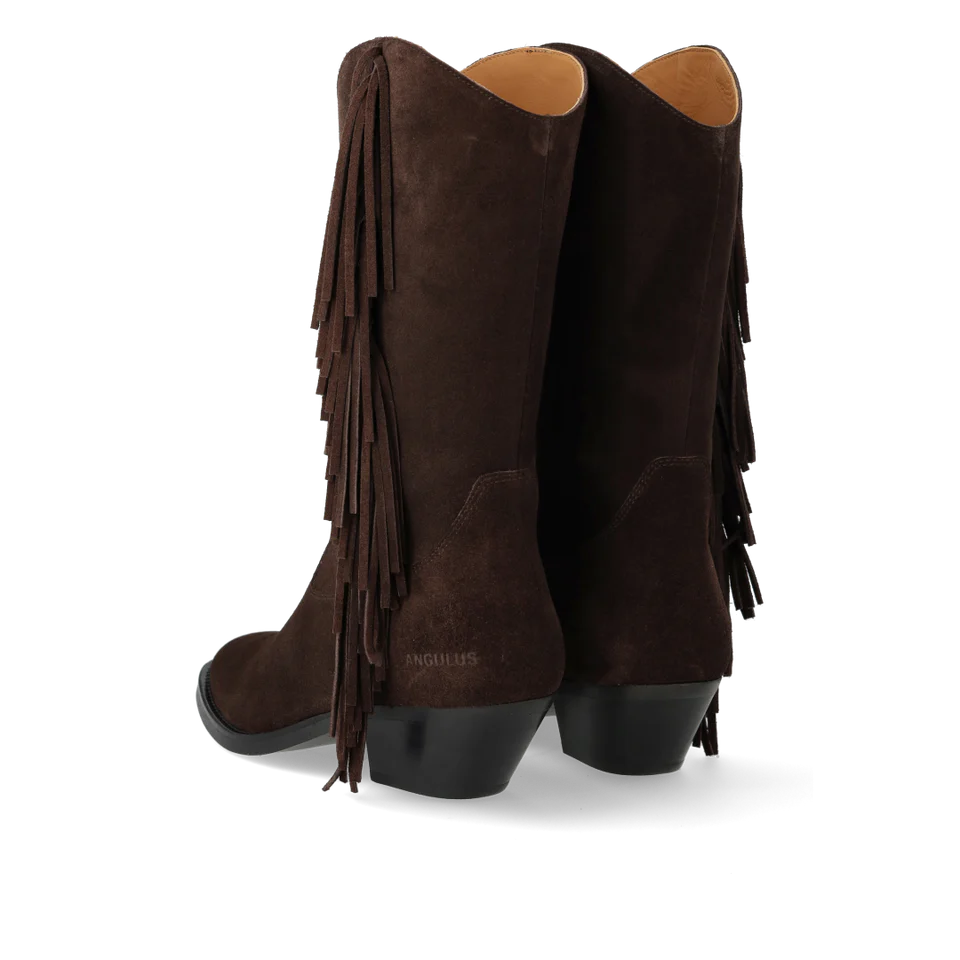 Curved Cowboy Fringe Boots