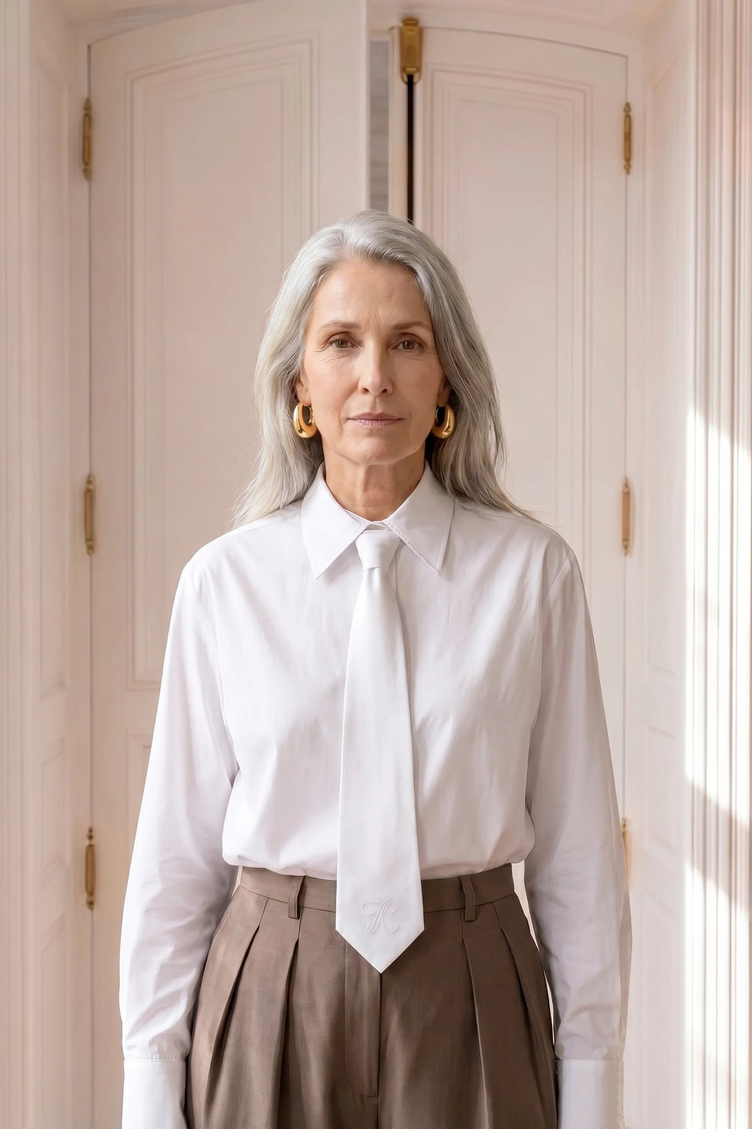 Ava Tie Shirt - White