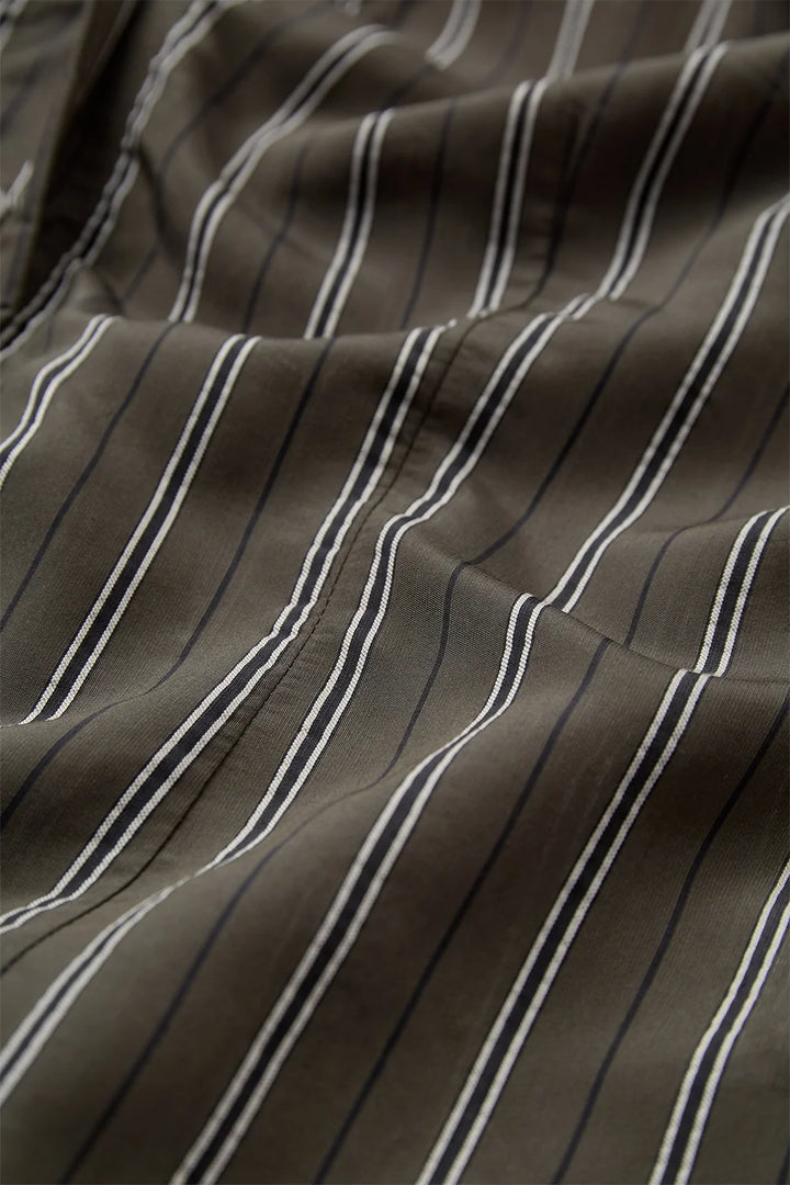 Gwen Scarf Shirt Stunning Stripe - Hunter Green