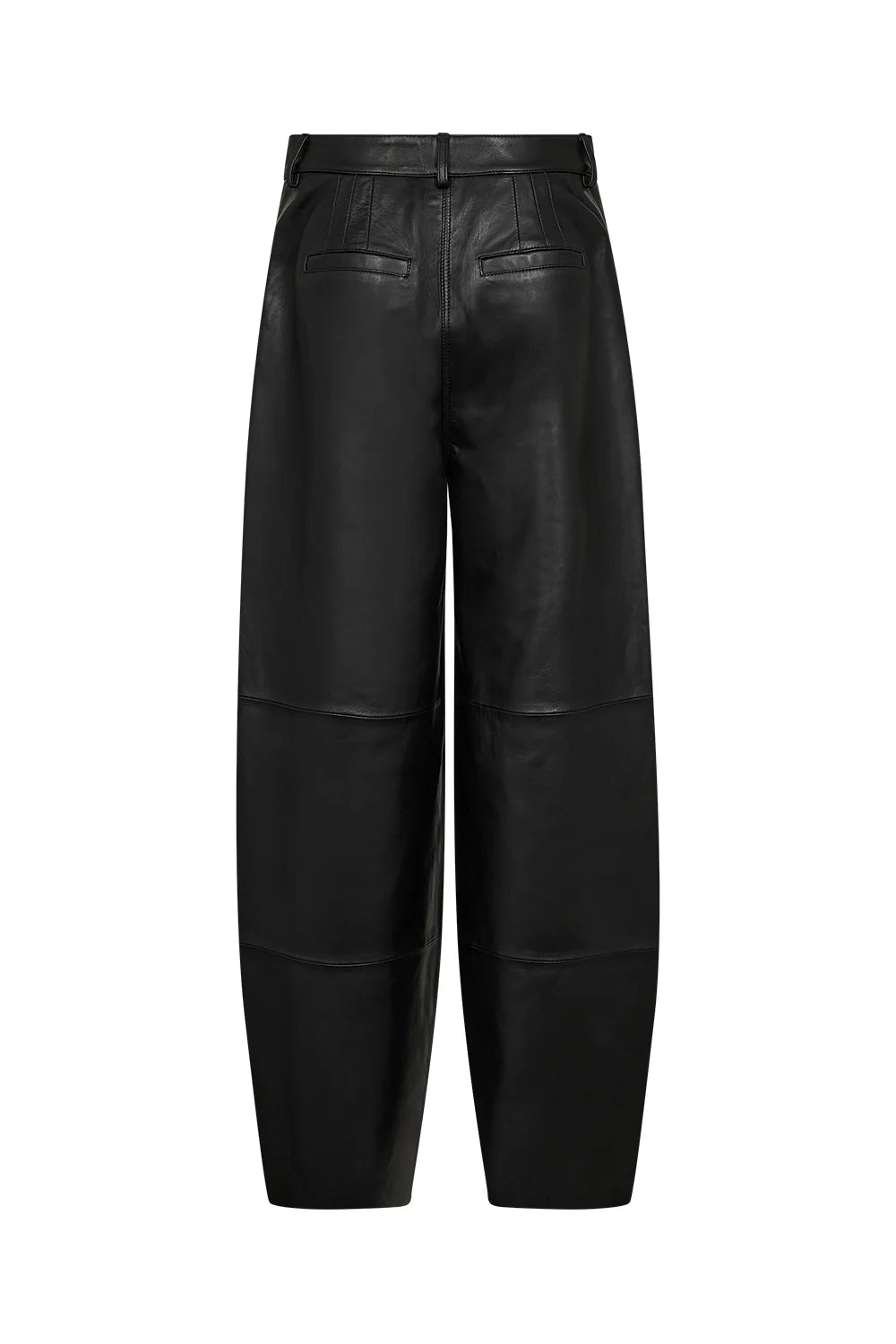 Lily Barrel Leather Pant - Black