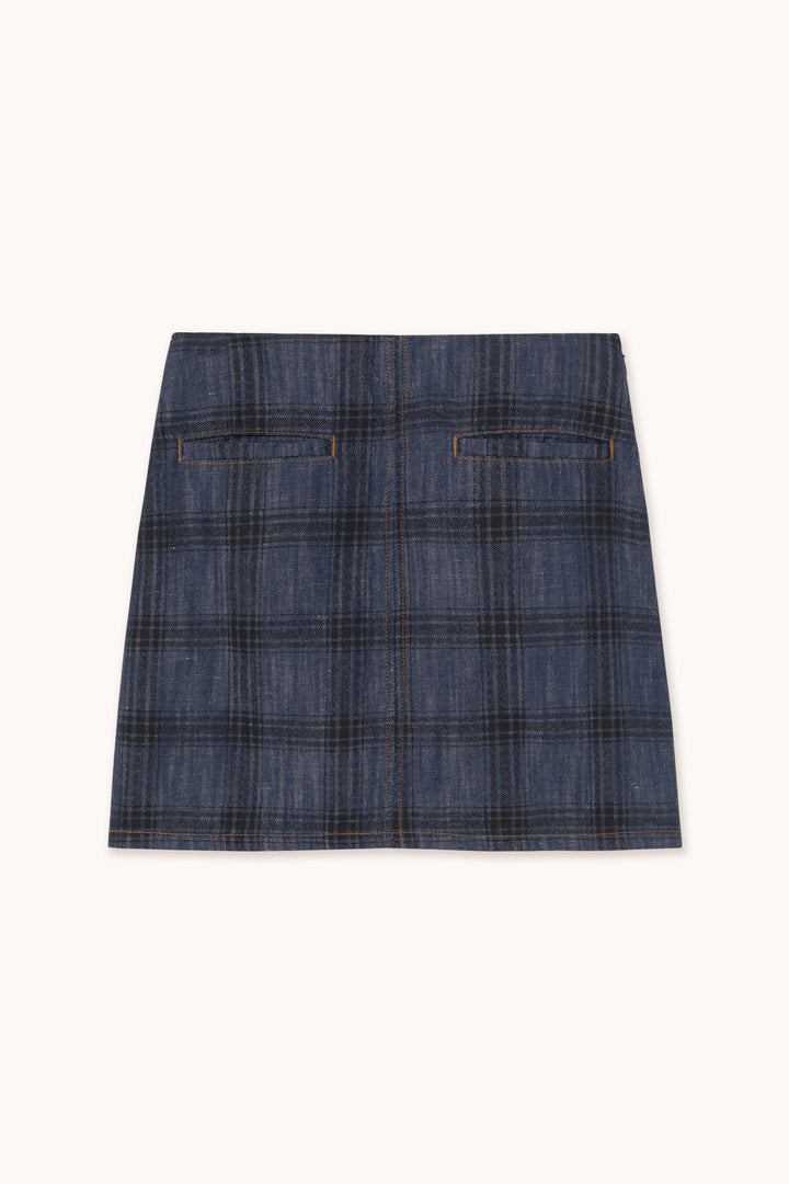 Check Mini Skirt - Blue