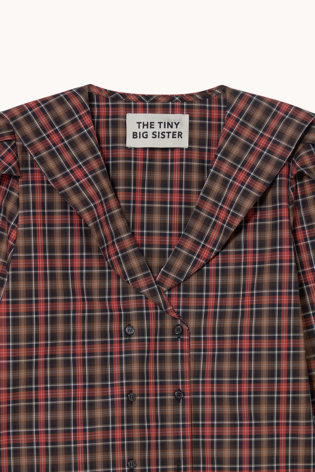 Check Sailor Neck Blouse