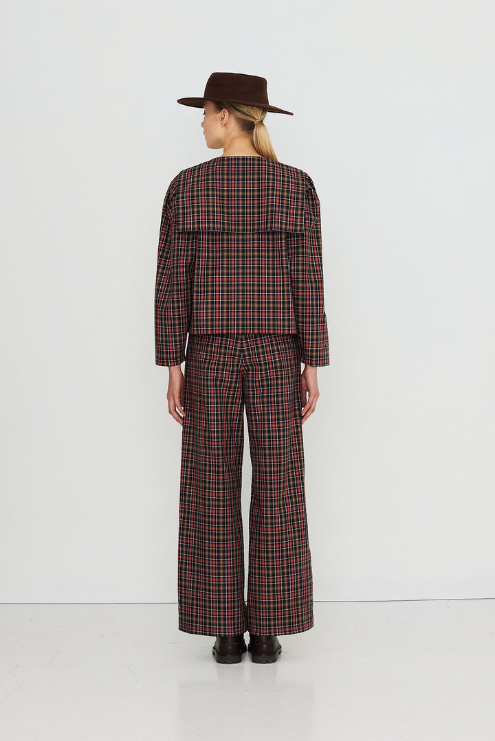 Check Pleated Trousers