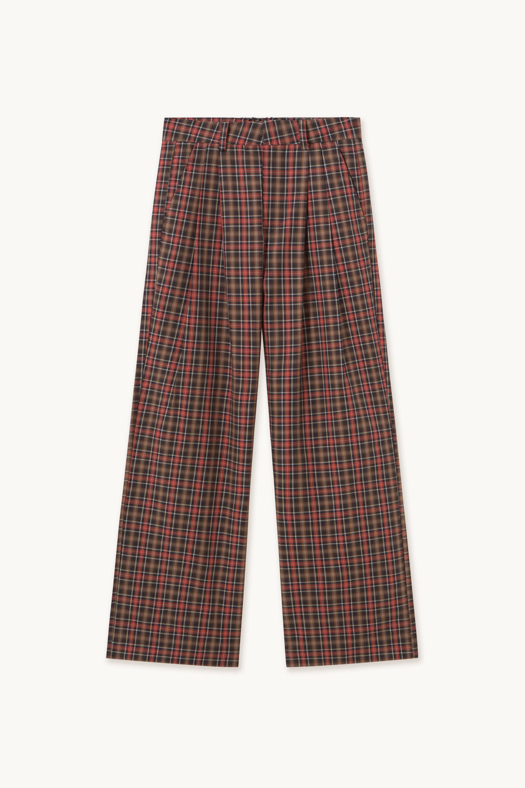 Check Pleated Trousers