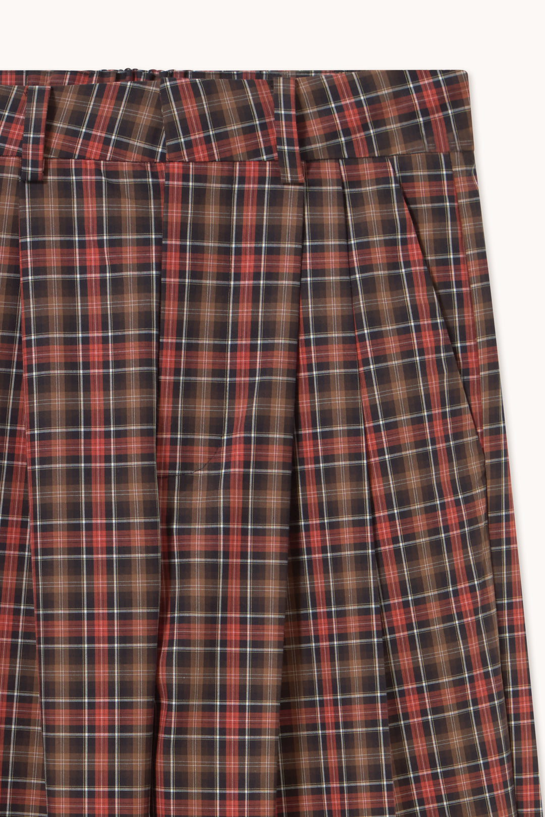 Check Pleated Trousers