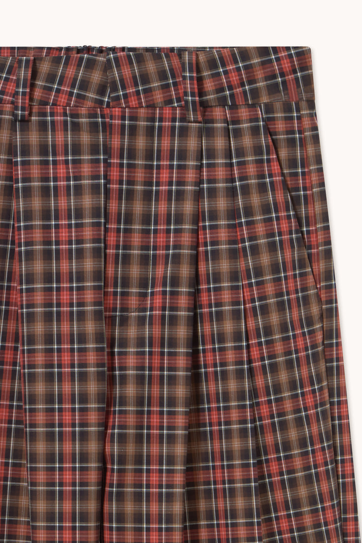 Check Pleated Trousers