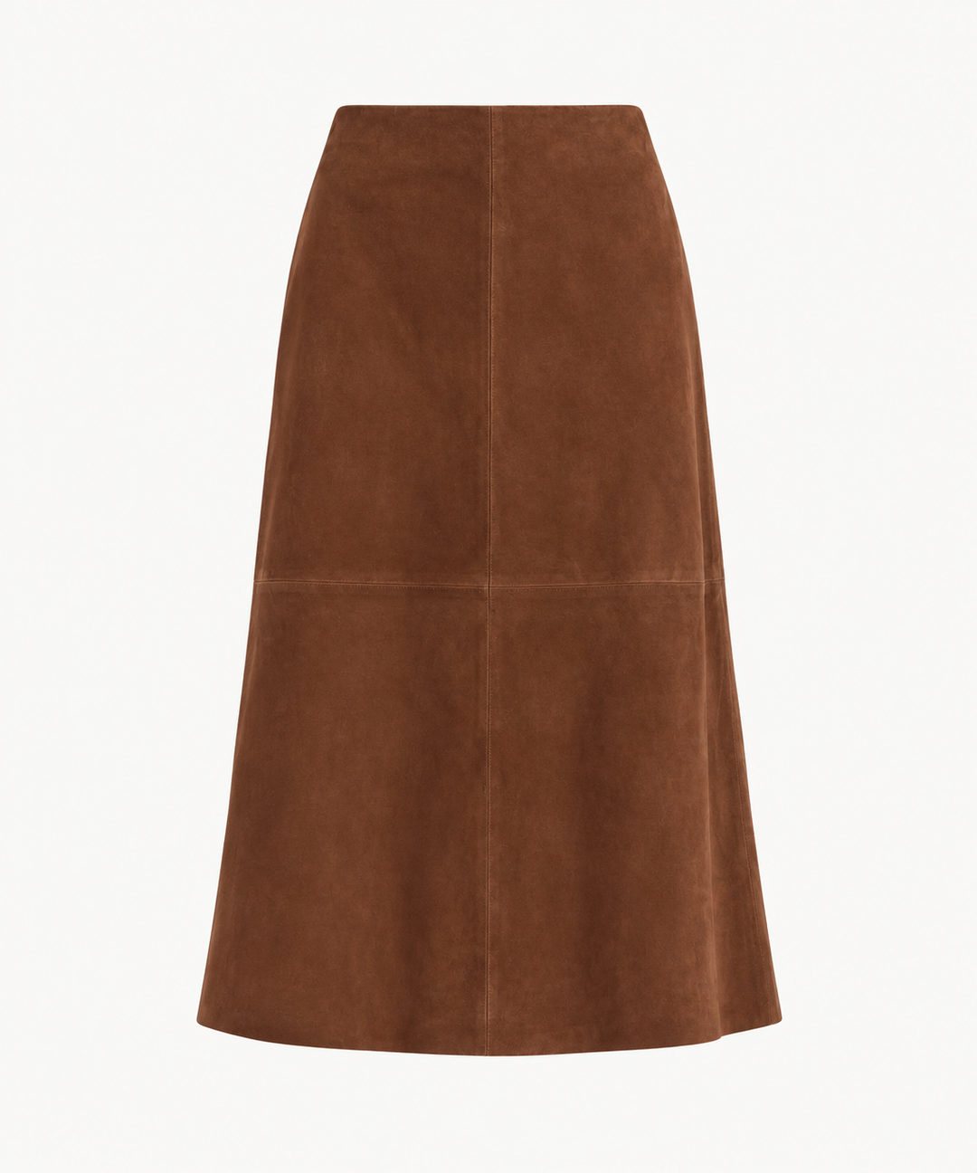 Nathalio Suede Midi Skirt - Caramel Brown