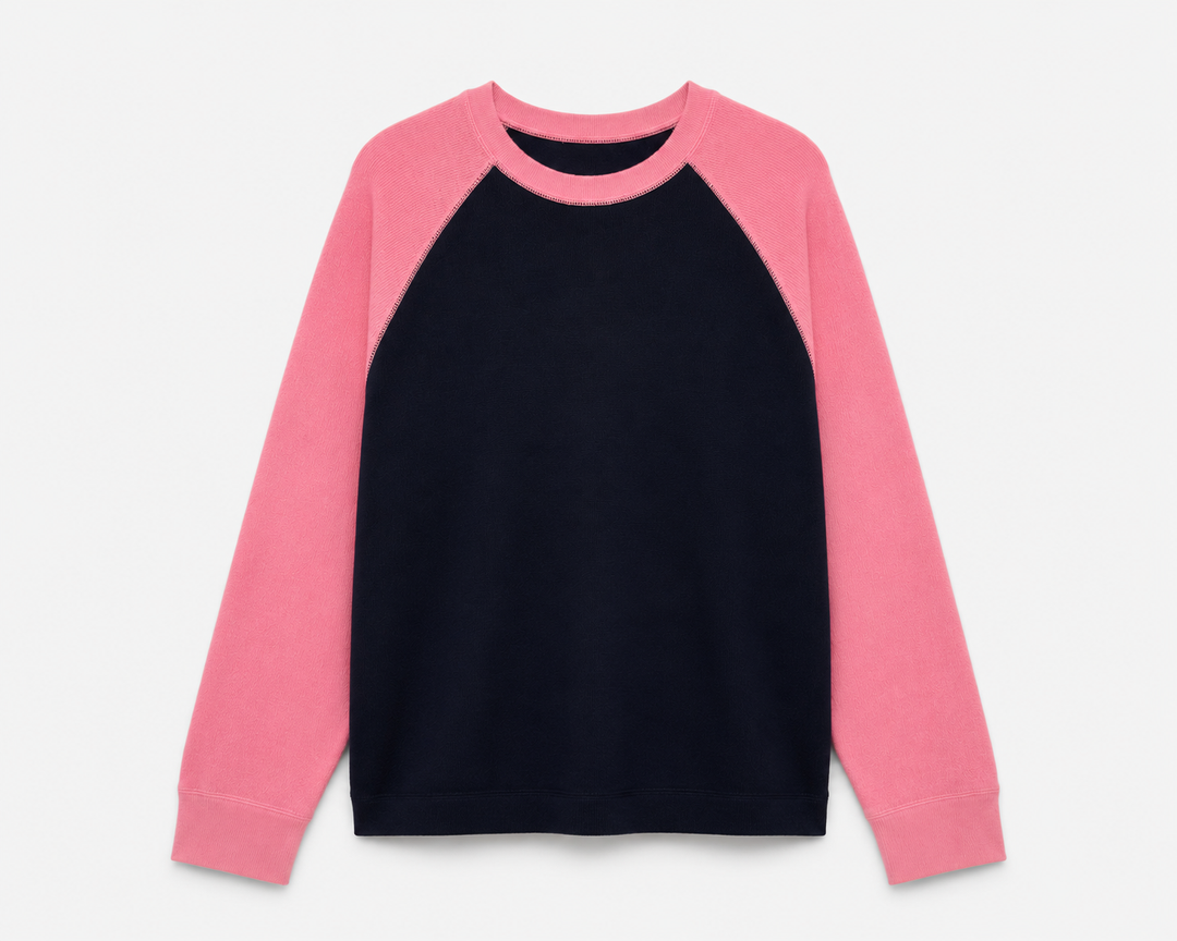 Polly Contrast Knit - Navy/Pink