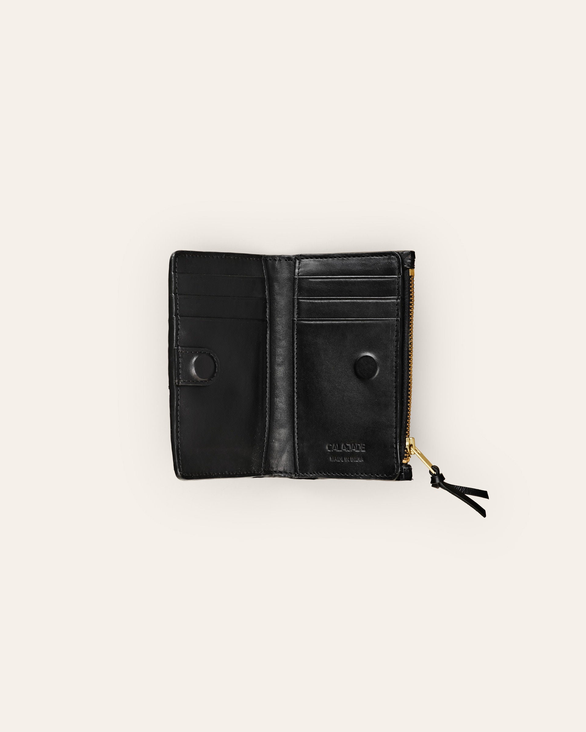 Caia Leather Wallet, Black