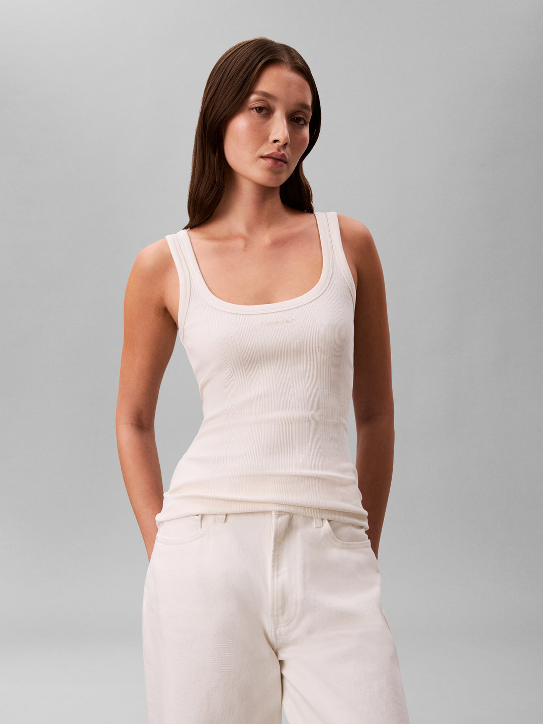 CK Ribbed Cotton Tank, Tofu