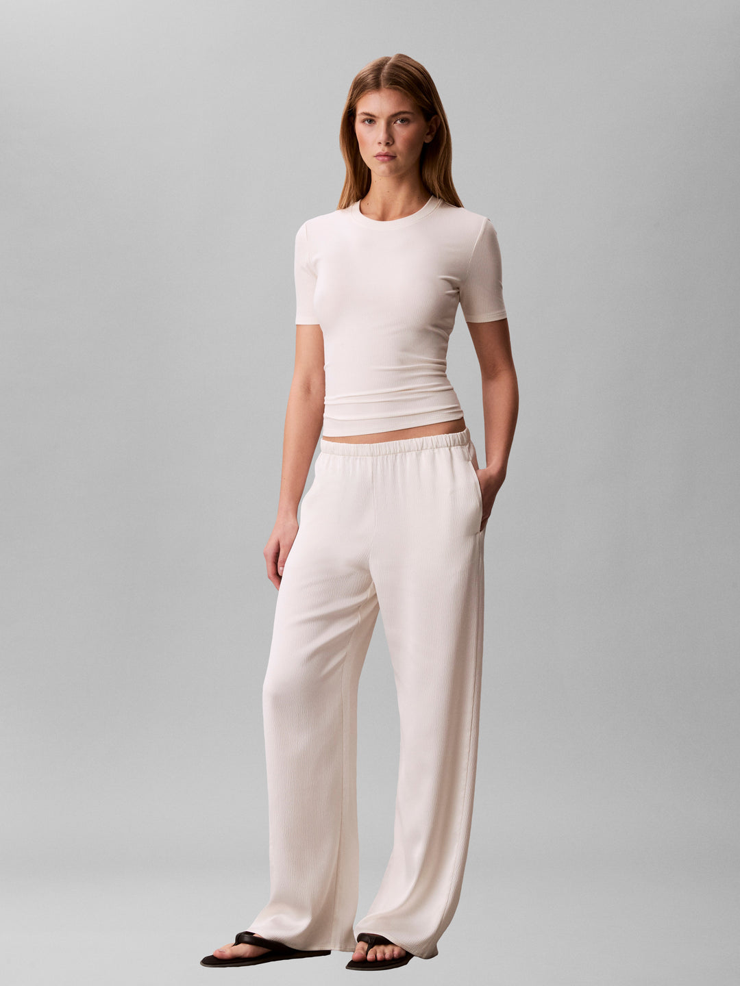 Hammered Satin Trousers, Tofu