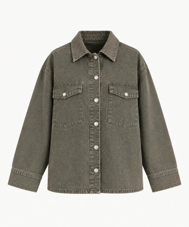 Larissa Denim Shirt - Dark Green