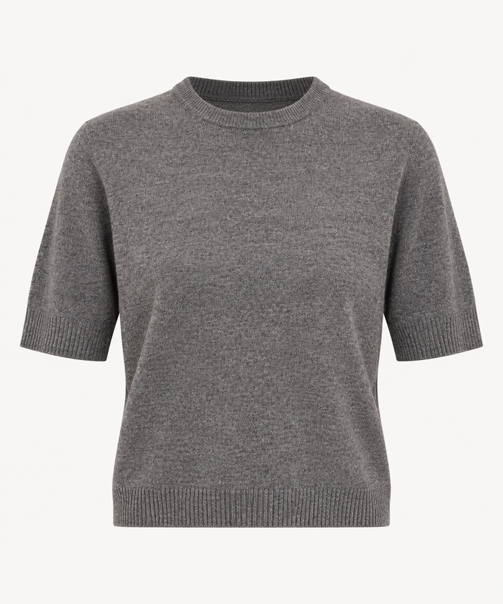 Wool Cashmere Classic T Sweater - Mushroom