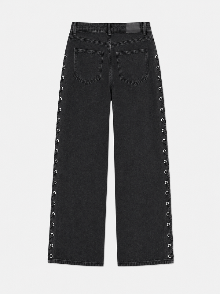Kenzie Lace Jeans - Washed Black