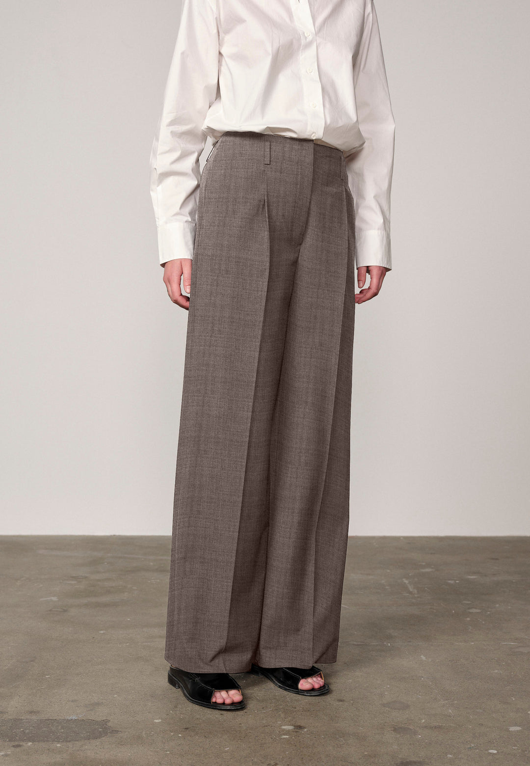 Felicia Mid Waist Pants, Grey
