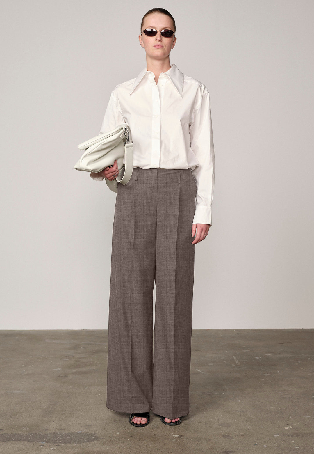 Felicia Mid Waist Pants, Grey