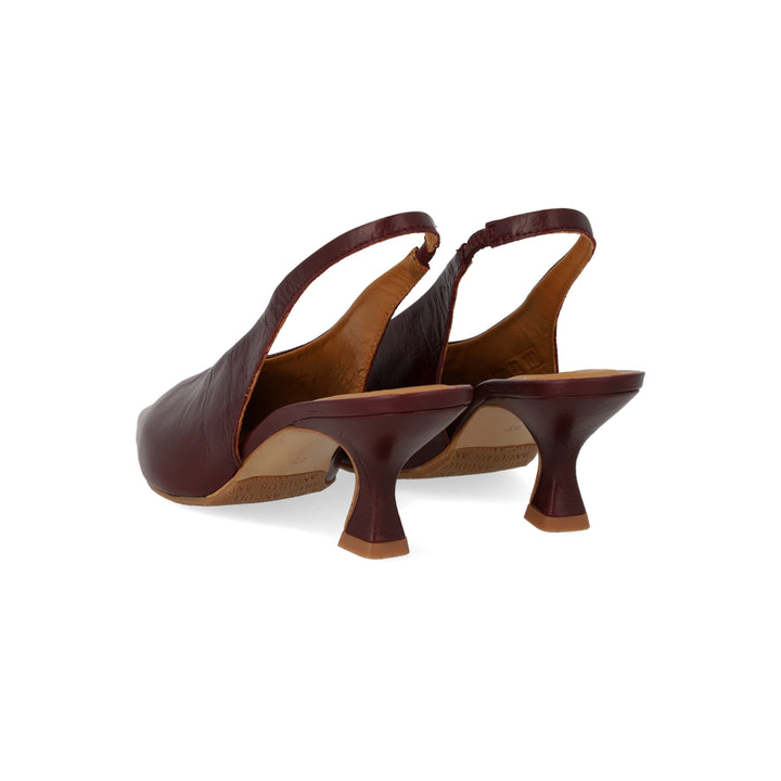 Sling-back heeled sandal, Berry
